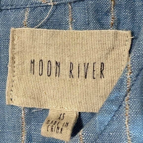 Anthropologie Moon River linen cold shoulder top size XS - Picture 4 of 6